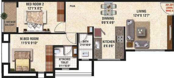 2 BHK Flat in Ravi Aakar Omkaar Residency in Anandvalli, Nashik - Image 590047