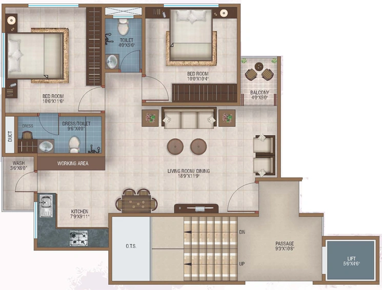 2 BHK Flat in Ananta Ashtha in Waghodia Road, Vadodara - Image 698660