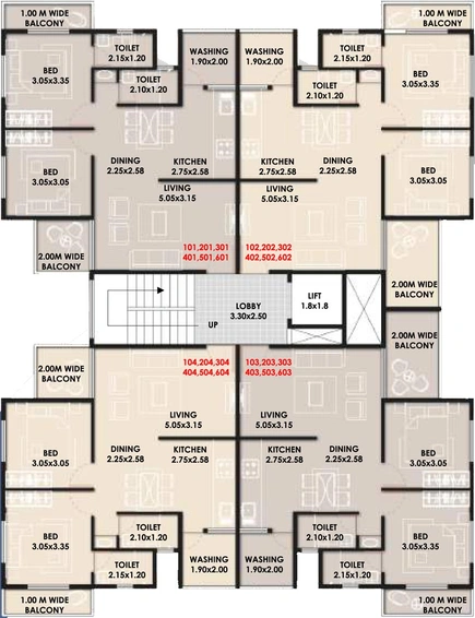 Floor Plan of Saakar Shree Ganesh Luxuria in Pathardi Phata, Nashik - Image 72343