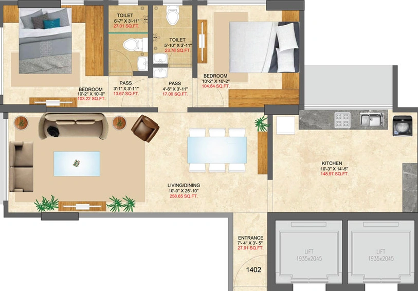 2 BHK Flat in Mangalmurti Sai Aradhya in Dadar West, Mumbai - Image 447560