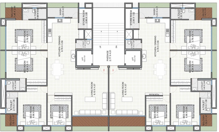 Floor Plan of Nilkanth Rivera Dreams in Sarthana Jakat Naka, Surat - Image 71073