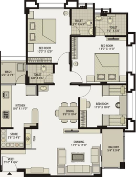 3 BHK Flat in Shaligram Flora in Thaltej, Ahmedabad - Image 583524