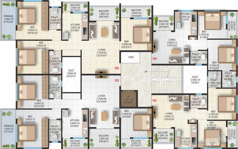 Floor Plan of Atharva Sidheshwar Residency in Ashoka Marg, Nashik - Image 71844