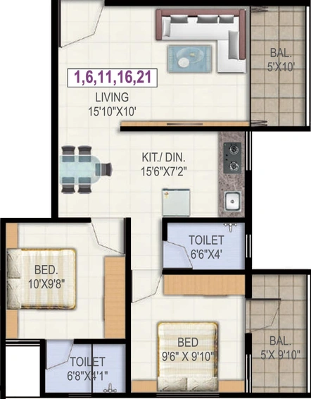 2 BHK Flat in Balaji Siddhi Sankul in Satpur Colony, Nashik - Image 591580
