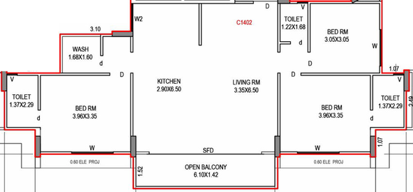 3 BHK Flat in Builtology The Residence in Pal, Surat - Image 587446