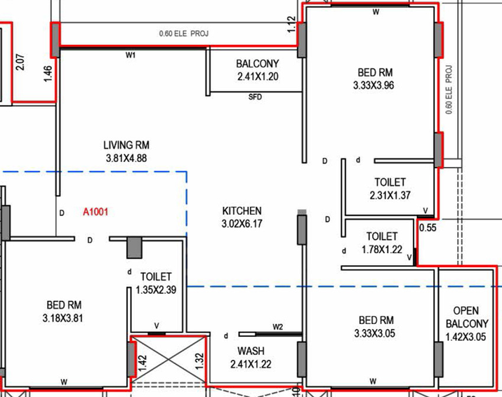 3 BHK Flat in Builtology The Residence in Pal, Surat - Image 587445
