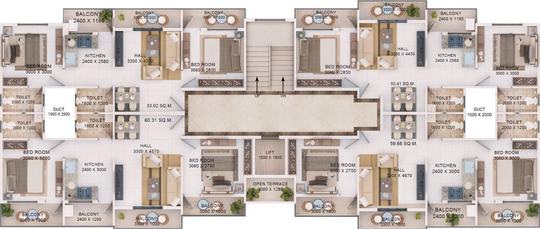 Floor Plan of Yogeshwar Shivalik Shraddha in Pathardi Phata, Nashik - Image 72319