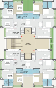 Floor Plan of Charming Visva Kunj 2 in South Bopal, Ahmedabad - Image 72882
