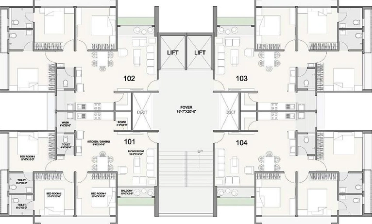 Floor Plan of Suryam Ananta in Vastral, Ahmedabad - Image 72785