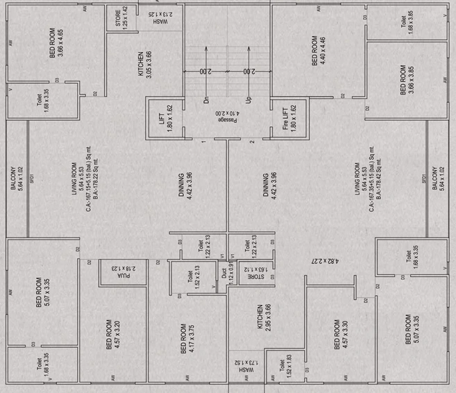 Floor Plan of Murlidhar Milestone Elitus in Vesu, Surat - Image 71612