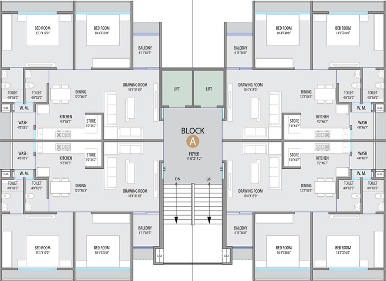 Floor Plan of Suryam Aura in Nikol, Ahmedabad - Image 72021