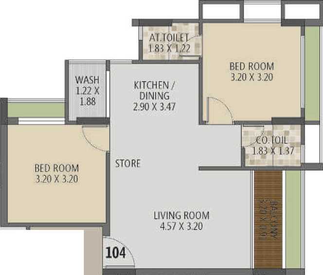 2 BHK Flat in Gopinath Shree Hari Nirmana in Dindoli, Surat - Image 586990