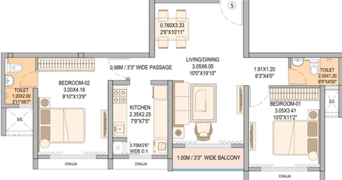 2 BHK Flat in Sheth Vasant Blossom in Andheri East, Mumbai - Image 447895
