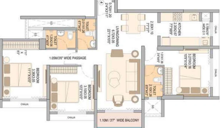 3 BHK Flat in Sheth Vasant Blossom in Andheri East, Mumbai - Image 447897