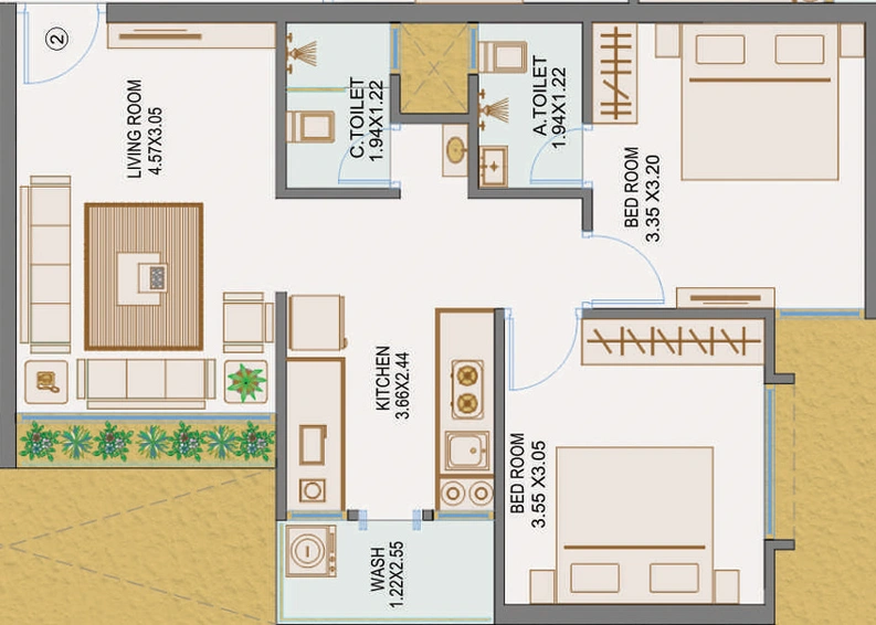 2 BHK Flat in Ajit Ishwar Krupa Residency in Jahangirabad, Surat - Image 589862
