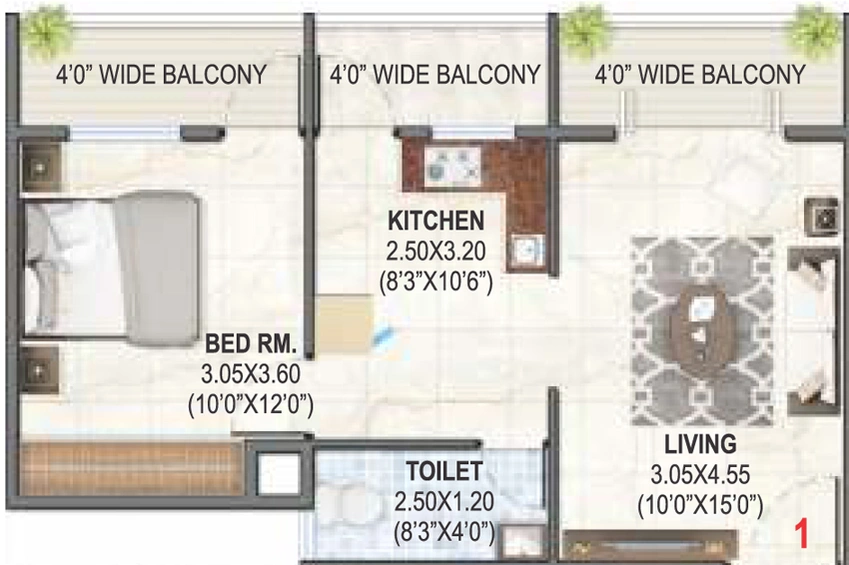 1 BHK Flat in Karda Hari Sparsh 3 in Deolali Gaon, Nashik - Image 591807