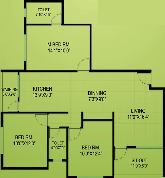 3 BHK Flat in Nerkar Ganesh Signifia in Indira Nagar, Nashik - Image 590924