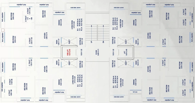 Floor Plan of Eco Parkside in Bhimrad, Surat - Image 71417