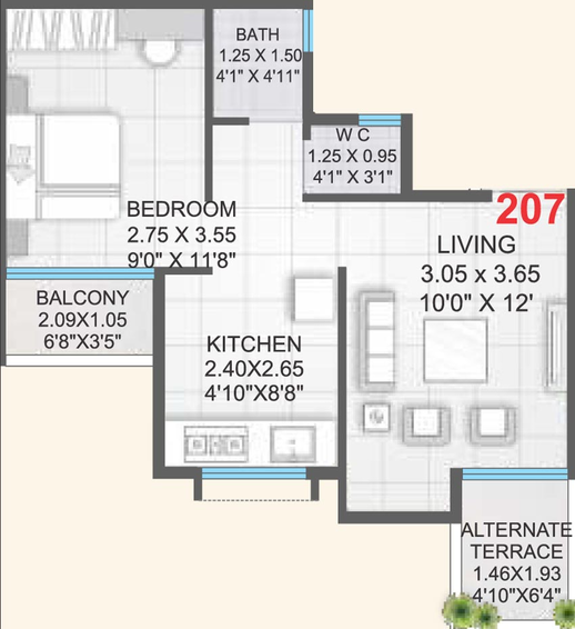 1 BHK Flat in Roongta Chitrakoot in Indira Nagar, Nashik - Image 591466