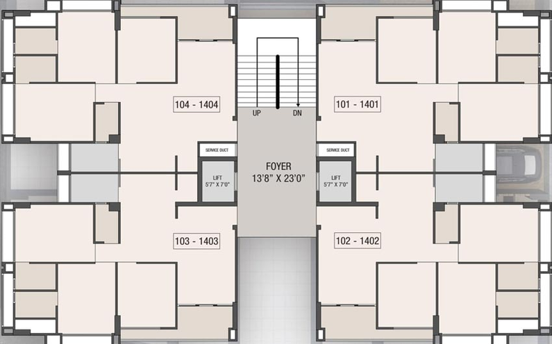 Floor Plan of Vivaan Solitaire in Zundal, Ahmedabad - Image 70429