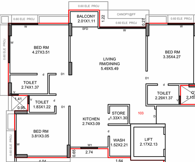 3 BHK Flat in Primula Suryam Primrose in Pal Gam, Surat - Image 587646