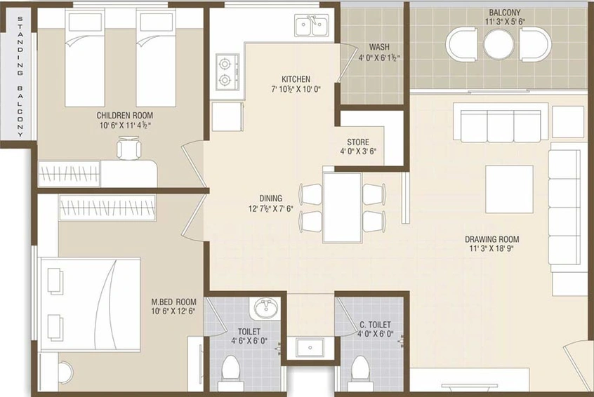 2 BHK Flat in Arise Icon in Sola, Ahmedabad - Image 585953