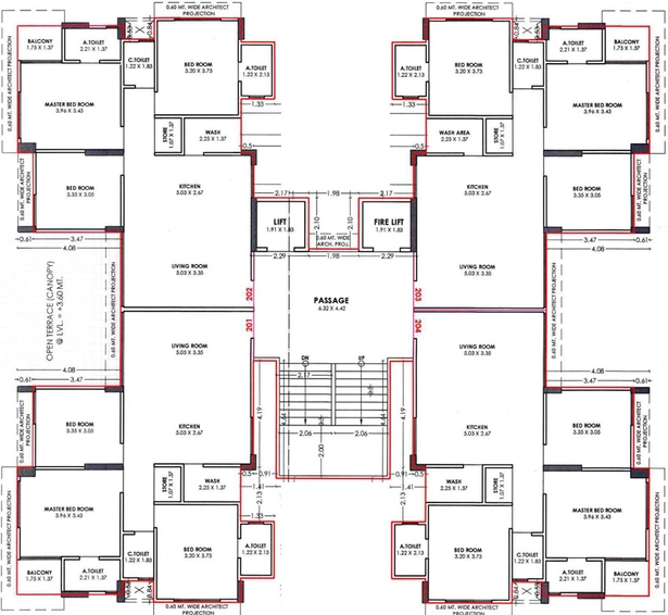 Floor Plan of Madhav Sky Homes in Katargam, Surat - Image 70737