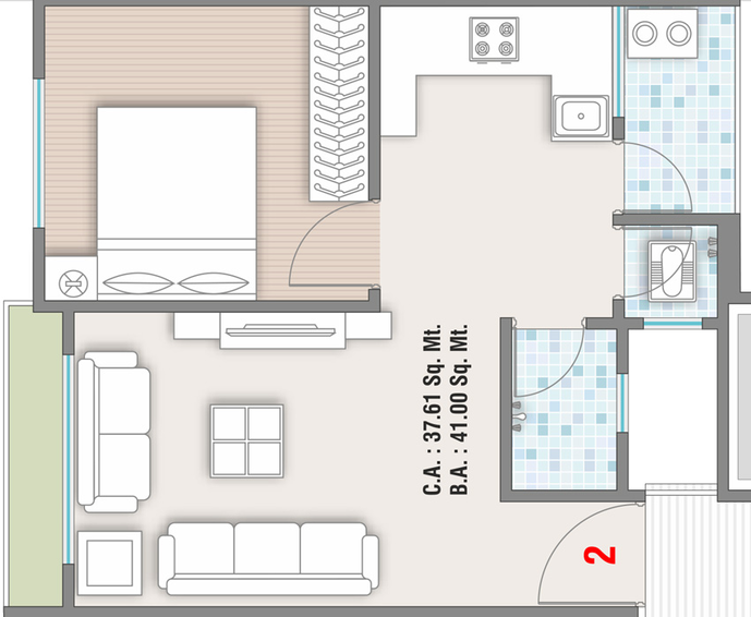 1 BHK Flat in Nawab Heritage in Udhana Darwaja, Surat - Image 589845