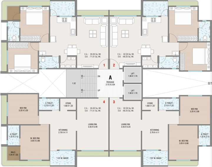 Floor Plan of Nawab Heritage in Udhana Darwaja, Surat - Image 71678