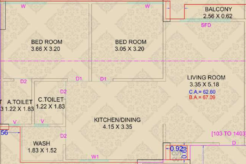 2 BHK Flat in Eden Imperia in Mota Varachha, Surat - Image 587248