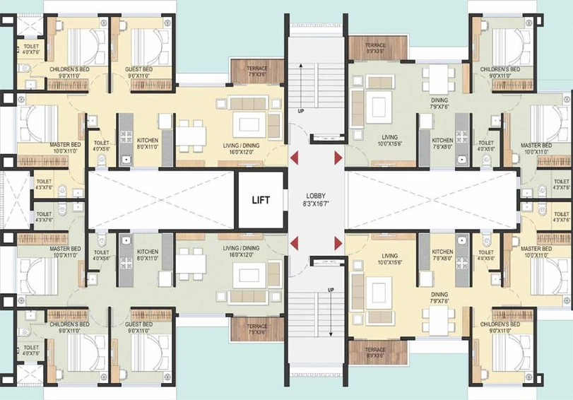 Floor Plan of Samraat Symphony in Pathardi Phata, Nashik - Image 72292