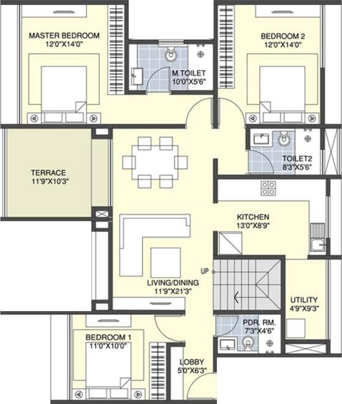 3 BHK Flat in Sanklecha The Metrozone in Indira Nagar, Nashik - Image 590951