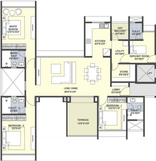 3 BHK Flat in Sanklecha The Metrozone in Indira Nagar, Nashik - Image 590952