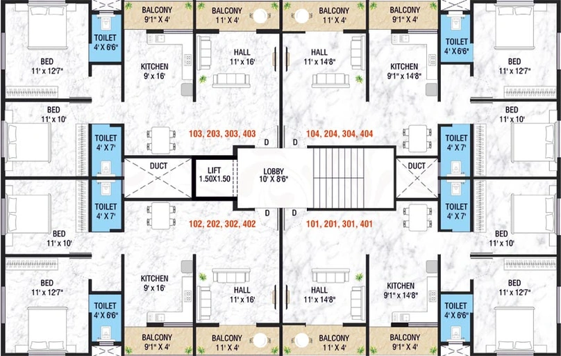 Floor Plan of Morya Shriram Niwas in Ashoka Marg, Nashik - Image 71862