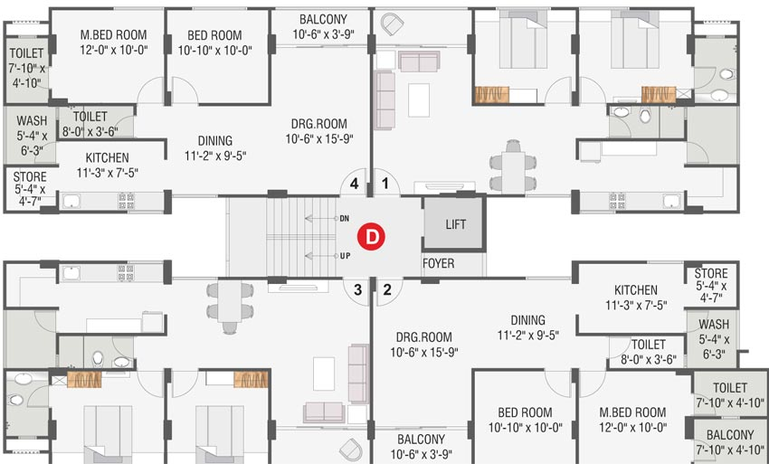 Floor Plan of Aroma Aakruti Elegance in Tragad, Ahmedabad - Image 71913