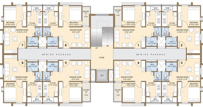 Floor Plan of Aroma Aakruti Apartment in Vastral, Ahmedabad - Image 72826