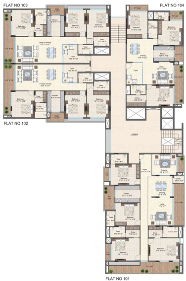 Floor Plan of Jhaveri Silver Veda in Manorama Ganj, Indore - Image 74266