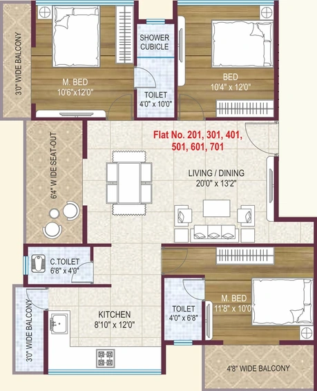 3 BHK Flat in Kanaklaxmi Blossom Apartment in Adgaon, Nashik - Image 590035