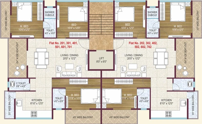 Floor Plan of Kanaklaxmi Blossom Apartment in Adgaon, Nashik - Image 71815