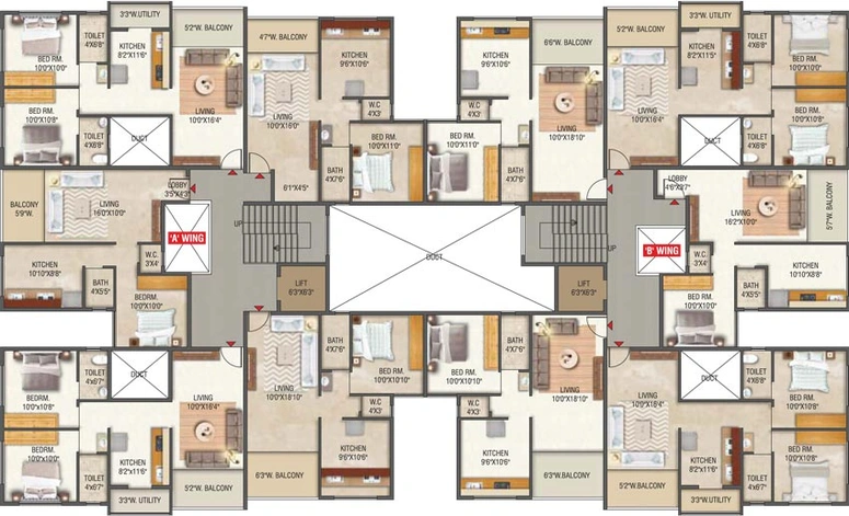 Floor Plan of Jyoti Empire in Jail Road, Nashik - Image 72531