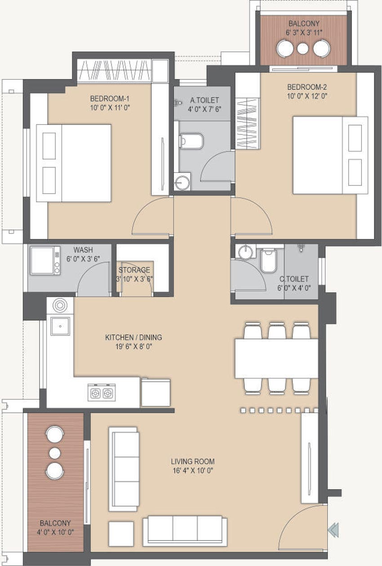 2 BHK Flat in Krrish Vraj Central Vista in Indira Nagar, Nashik - Image 774094