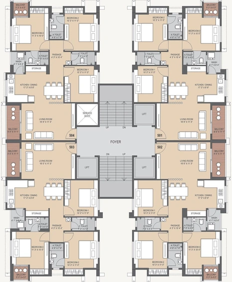 Floor Plan of Krrish Vraj Central Vista in Indira Nagar, Nashik - Image 120612