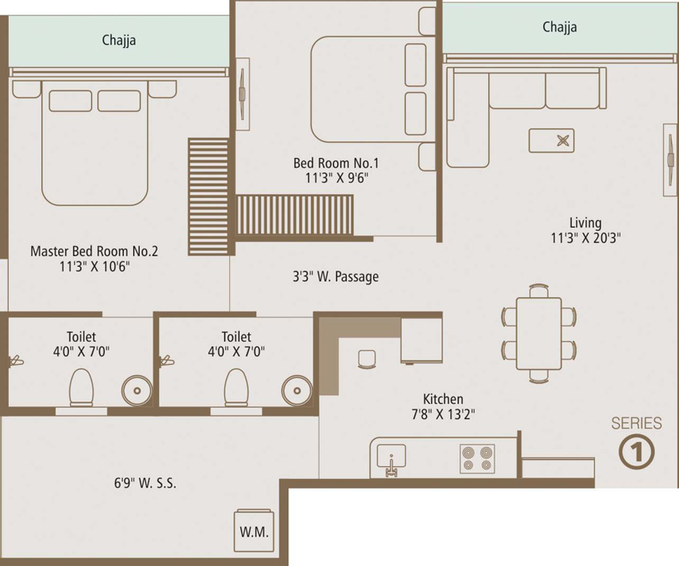 2 BHK Flat in Ashtha Heights in Goregaon West, Mumbai - Image 448365