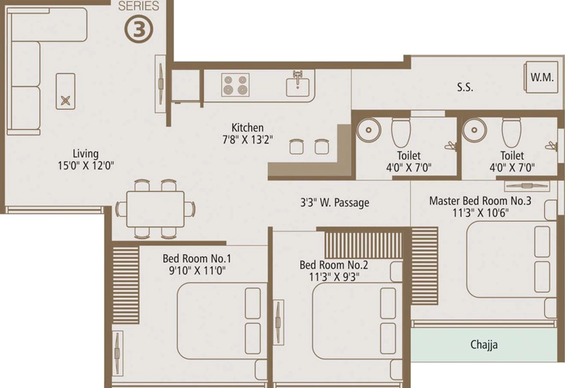 3 BHK Flat in Ashtha Heights in Goregaon West, Mumbai - Image 448366