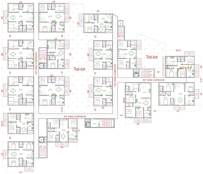 Floor Plan of RSR The Garden View in Kollur, Hyderabad - Image 73995