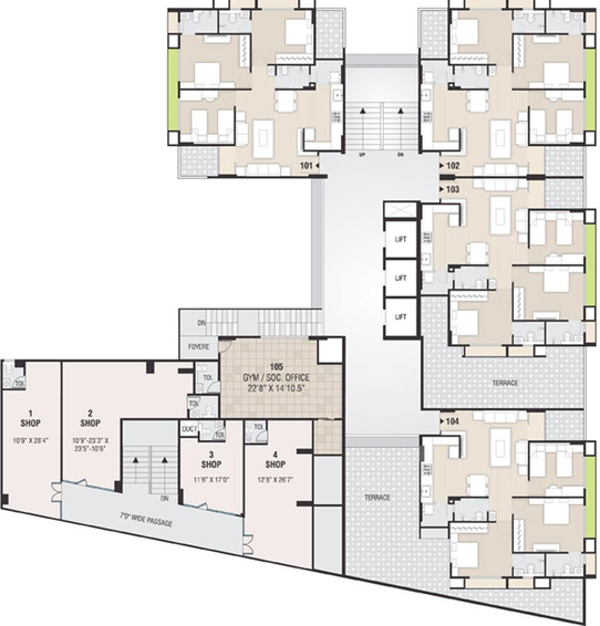 Floor Plan of Swastik Eminence in Shela, Ahmedabad - Image 72100