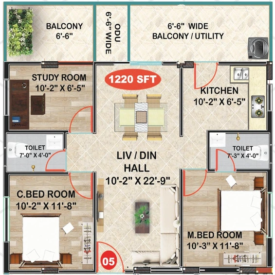2.5 BHK Flat in RNR Tranquil Tower in Attapur, Hyderabad - Image 595425