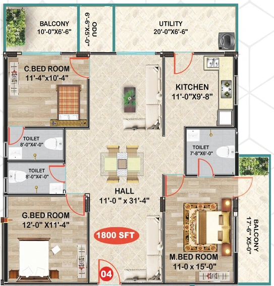 3 BHK Flat in RNR Tranquil Tower in Attapur, Hyderabad - Image 595426