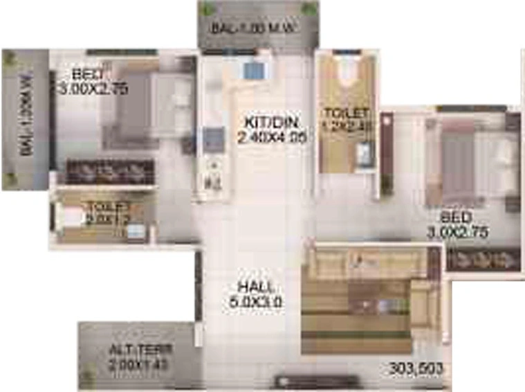 2 BHK Flat in Yogeshwar Shivalik Sankalp in Pathardi Phata, Nashik - Image 598648