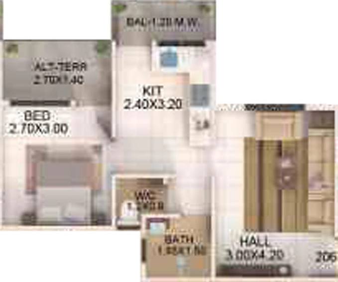 1 BHK Flat in Yogeshwar Shivalik Sankalp in Pathardi Phata, Nashik - Image 598647